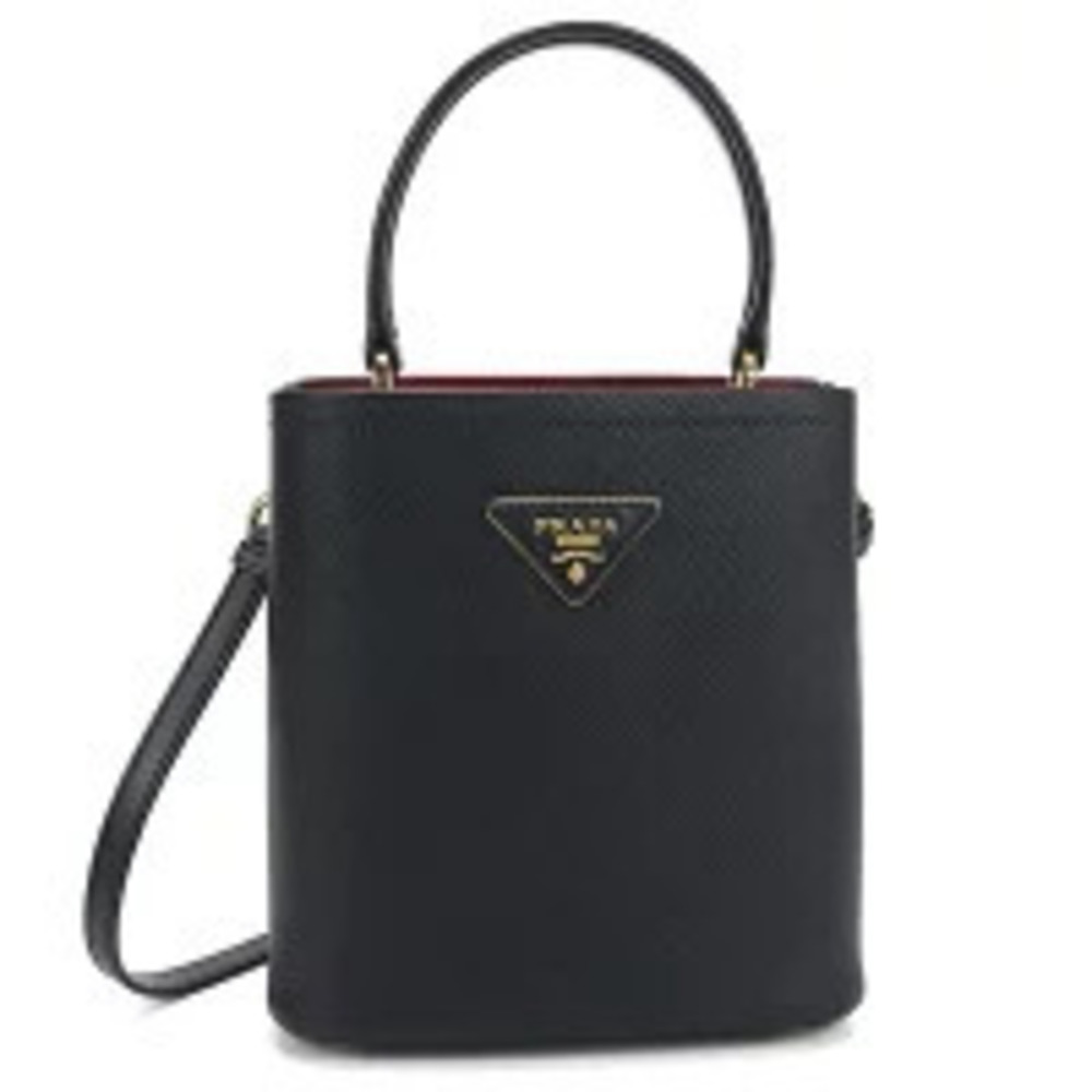 Prada Handbag Panier Saffiano Leather Bag Black
